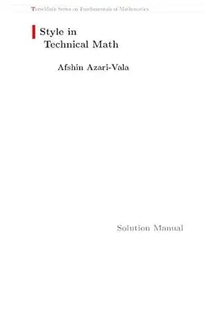 Style in Technical Math Solution Manual